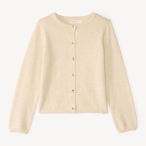Gilet tricot uni fantaisie pour fille 