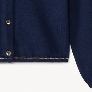 Gilet en tricot uni avec boutons pailletés pour fille 