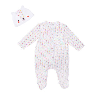 Ensemble dors-bien et bonnet Funfetti en jersey 
