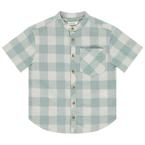 Chemise manches courtes à carreaux col mao pour garçon 