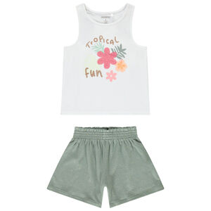 Ensemble 2 pièces avec débardeur à motif tropical pour fille 