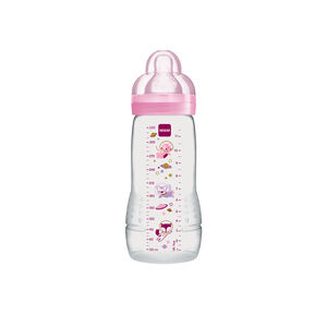 Biberon 2ème âge décoré 330 ml 6m+ - Rose 