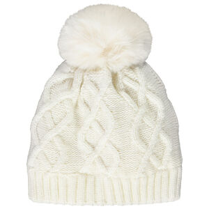 Bonnet pompon en tricot pour bébé fille 