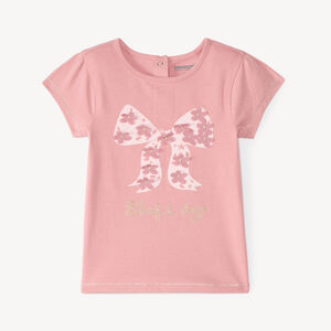 T-shirt manches courtes bébé fille print à relief fantaisie 
