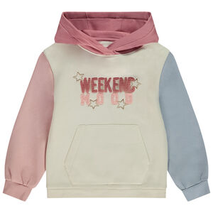 Sweat molleton à capuche effet color block pour fille 