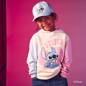 Sweat à capuche effet color block Stitch Disney fille 