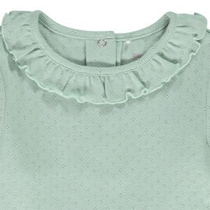 T-shirt manches longues en maille pointelle pour bébé fille 