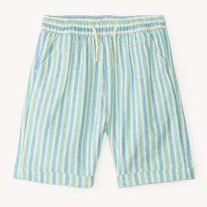 Short en toile à rayures pour garçon 