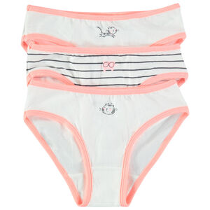 Lot de 3 culottes en coton bio à chats printés 