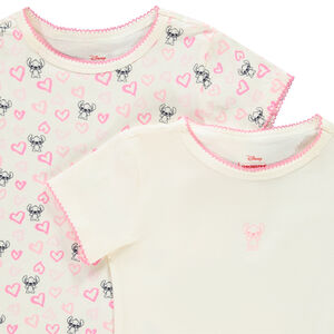 Lot de 2 maillots de corps manches courtes Stitch Disney fille 