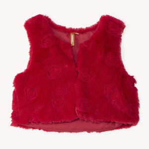 Gilet sans manches effet fourrure à rosaces pour bébé fille 