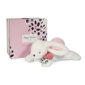 Peluche lapin pompon Happy Blush Rose 