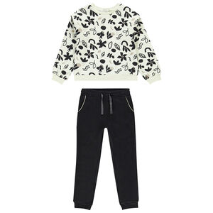Ensemble jogging + sweat fantaisie imprimé arty pour fille 