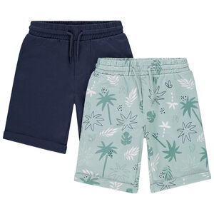 Lot de 2 bermudas fantaisie en molleton pour garçon 