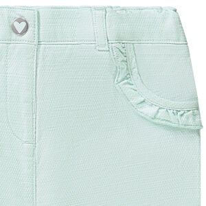 Short uni en toile fantaisie avec détails volantés pour bébé fille 