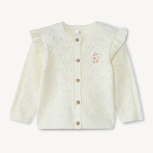 Gilet à manches longues en tricot ajouré pour bébé fille 