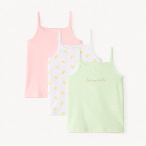 Lot de 3 débardeurs à bretelles fantaisie pour fille 