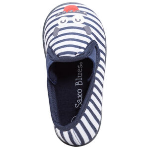 Chaussons bas rayés avec élastiques et personnage printé 