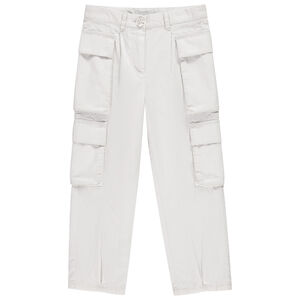 Pantalon cargo uni en lin pour fille 