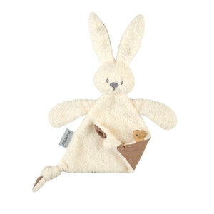 Doudou triangle lapin Lapidou Teddy écru à imprimé phosphorescent 