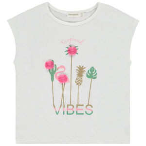 T-shirt sans manches forme boîte motif fantaisie pour fille 