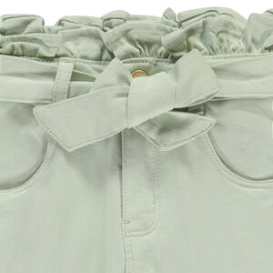 Jean paperbag uni avec ceinture à nouer pour fille  