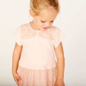 Robe de fête manches courtes effet 2 en 1 pour bébé fille 