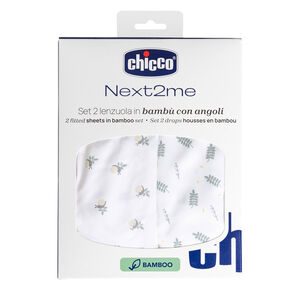 Lot de 2 draps housses pour Next2Me Bambou Greenery 