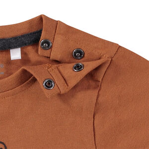 T-shirt manches longues style colorblock print fantaisie pour bébé garçon 