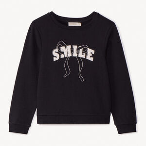 Sweat molleton uni à print pailleté pour fille 