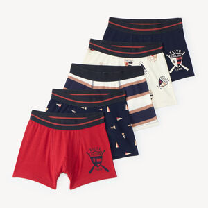 Lot de 5 boxers garçon motifs fantaisie 