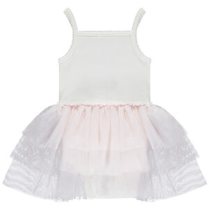 Robe body effet 2 en 1 avec tulle volanté pour bébé fille 