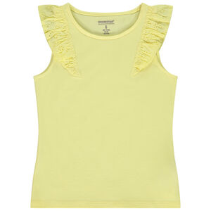 Débardeur à volants en broderie anglaise pour fille 