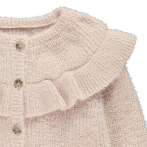 Gilet manches longues en tricot avec volantes pour fille 