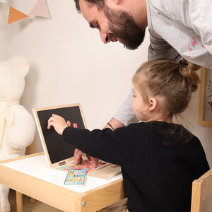 Ordinateur ardoise magnétique en bois 