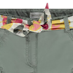 Short avec ceinture à nouer fantaisie + poches plaquées pour fille 