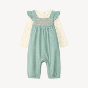 Ensemble 2 pièces bébé fille t-shirt et salopette fantaisie 