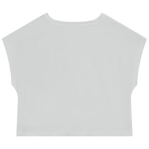 T-shirt manches courtes forme boîte avec print fantaisie fille 