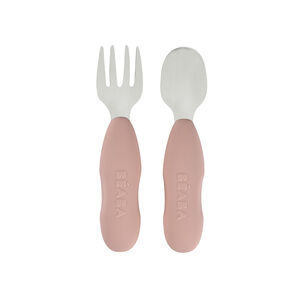 Lot de 2 pré-couverts en inox et silicone barbe à papa 