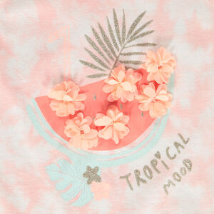 Débardeur effet tie & dye avec fleurs en 3D fille 