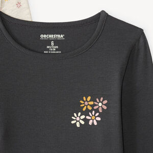 Lot de 3 t-shirts manches longues fille unis et imprimés 