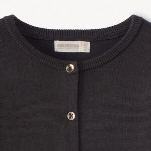 Gilet en tricot uni festonné pour fille 