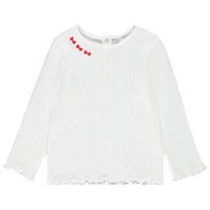 T-shirt manches longues côtelé en coton pour bébé fille 