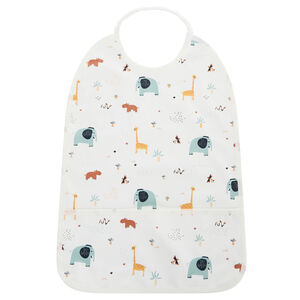 Bavoir imperméable à poche et col élastiqué imprimé savane 