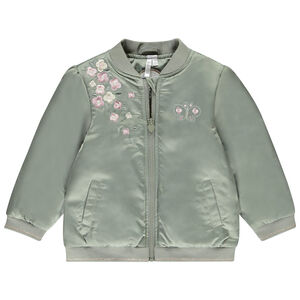 Bombers en satin avec broderies florales pour bébé fille 
