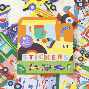 Pochette de 50 grandes gommettes Véhicules 