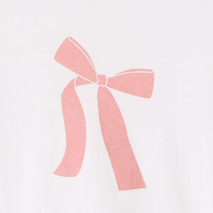 T-shirt manches courtes print nœud pour bébé fille 
