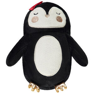 Peluche pingouin en sherpa et velours 