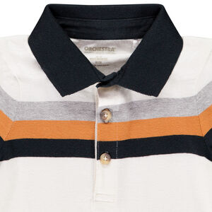 Polo manches longues à rayures contrastées pour bébé garçon 