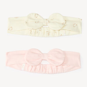 Lot de 2 bandeaux nœud bébé fille motif ourson 